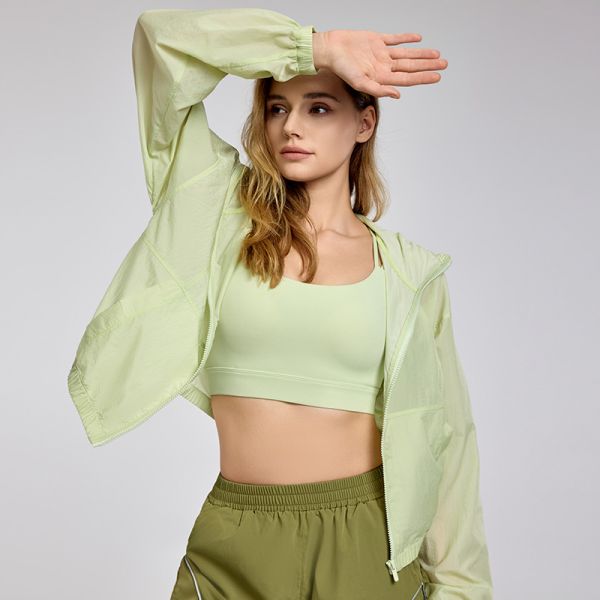 Nylon Sun Protection Jacket Quick Dry UV Protective Hooded Lightweight for Women