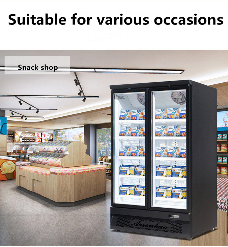 Multiclimate Vertical Glass Door Freezer , 750W 3 Door Merchandiser Refrigerator