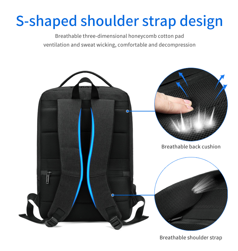 Factory wholesale USB Charging bagpack Notebook waterproof Laptop Back pack leisure travel Backpack bag school backpack
