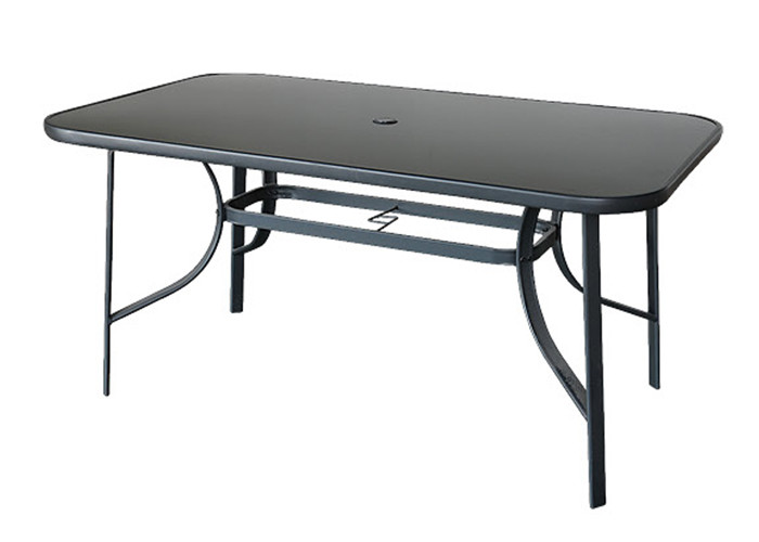 Square Outdoor Garden Table 5mm Tempered Glass Top Table UV Resistant