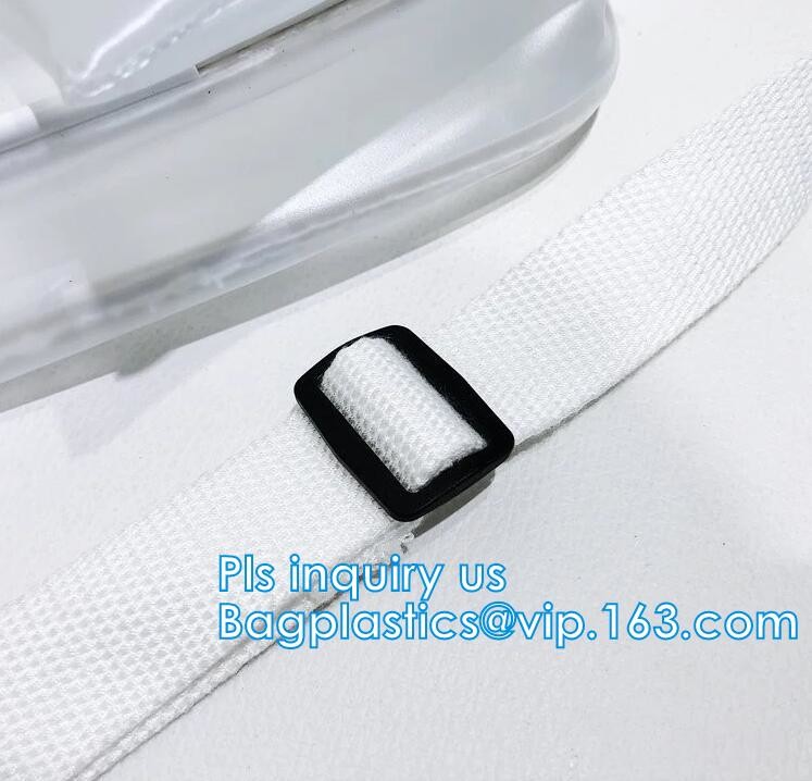 Vintage style clear PVC crossbody shoulder shopping bag, Ladies Handbag Clear Crossbody Shoulder Bag Sets, Reusable wome