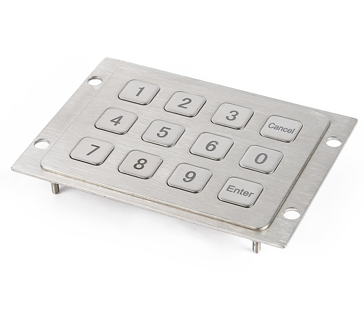 Factory supply 3X4 matrix higher quality aluminum keypad piezo keypad with 12 flat keys