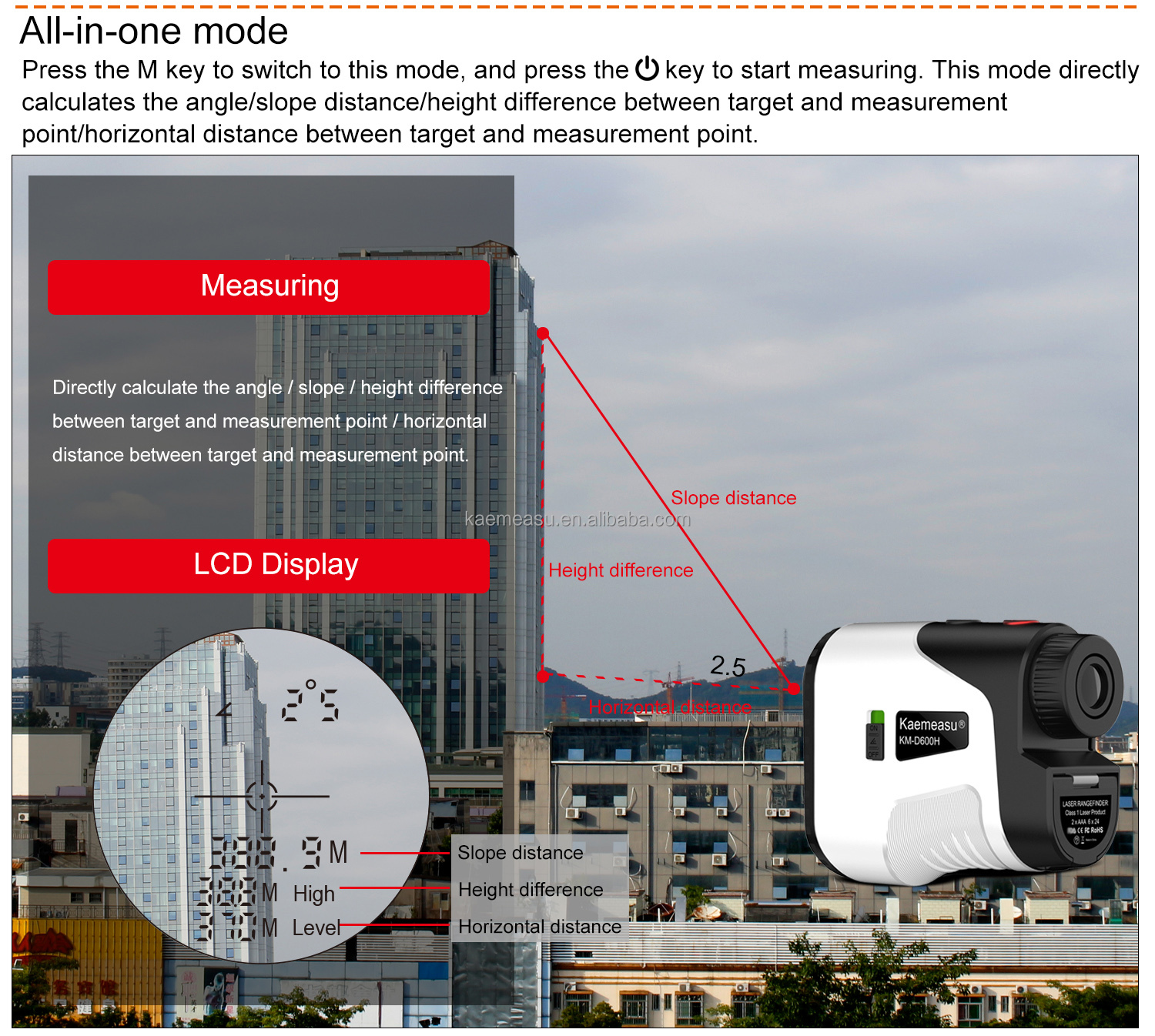 Laser Rangefinders 450m-1000m Golf Distance Meter Digital Hunting Shooting Mini telescope Sport Golf Laser Rangefinder