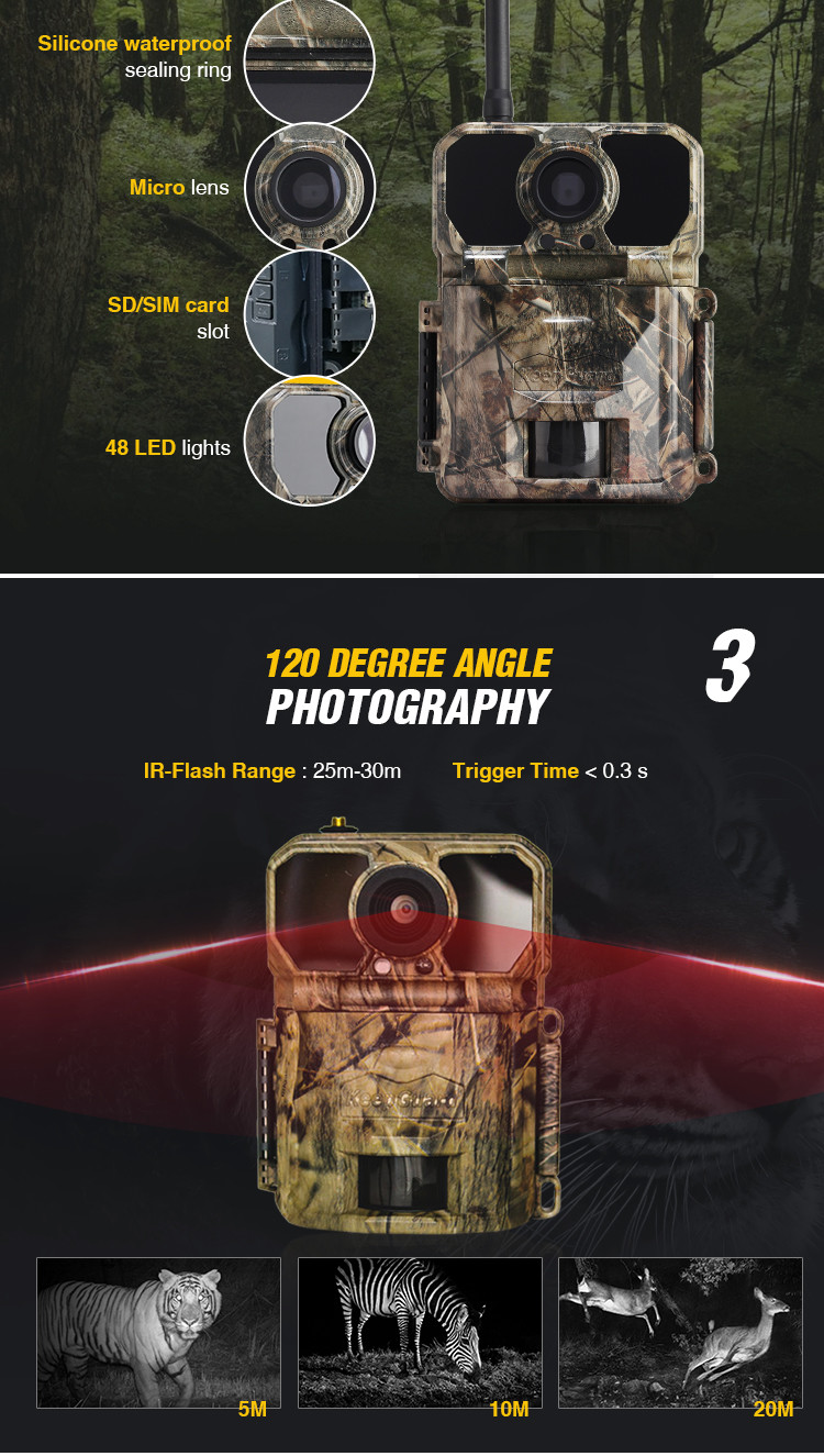 3G Camouflage 16MP Support Macro Lens Night Vision IP67 MMS 48 Leds Trail Camera With FCC/WEEE/CE/RoHs