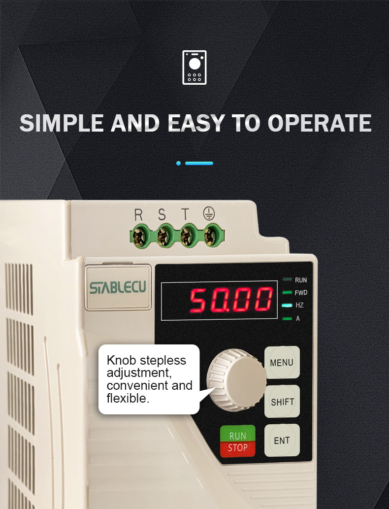 750W Single Phase Frequency Inverter , Single Phase VFD Drive For 1HP Motor