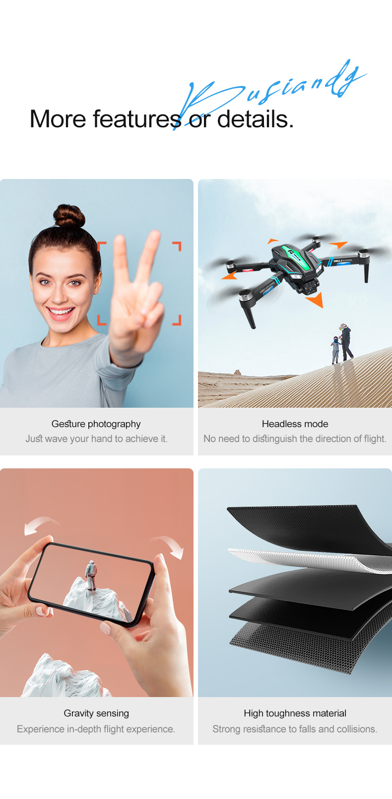 Beginner Drones Three-axis Flow Positioning Brushless Mini Foldable Drone with Infrared Obstacle Avoidance and 4k Camera