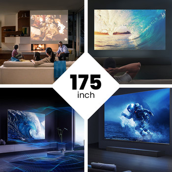 Bluetooth Android LED Projector For Home Cinema 30000 hours Life time