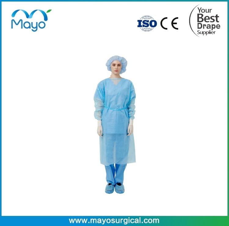 Dental Grade PP Disposable Isolation Gown AAMI Long Sleeve & Elastic Cuff Universal Size