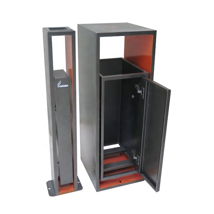 Sustainable Rectangular Steel 50L Park Dustbin