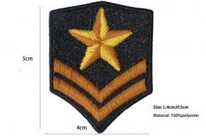 Buy cheap Black Diamond 3D Military Embroidered Badges Overlock Border Arm band With Pentagram product