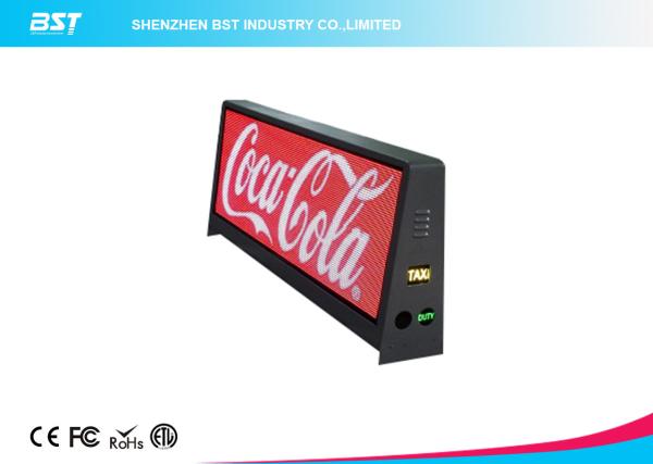 P5mm Taxi Advertising Screens , Waterproof IP65 Taxi Top LED Display 192 X 64
