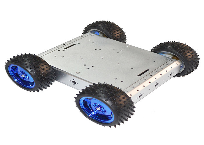4WD Four Wheel Arduino Smart Car Robot Black Aluminum Alloy Cross - Country Line