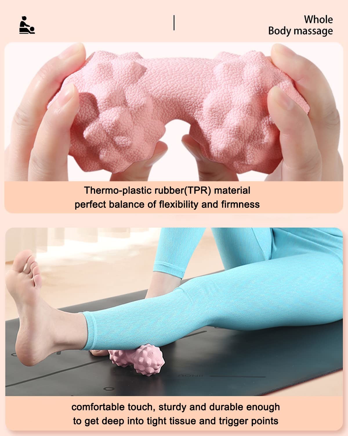 Silicone Peanut Massage Ball Double Lacrosse Massage Roller Ball For Muscle Therapy Release