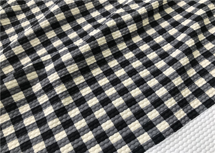 Wet Printing Patterned Polyester Fabric , Spandex Lycra Polyester Jersey Fabric