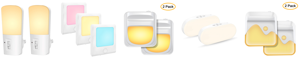 Dimmable Warm White Night Lights Amber Night Light with Auto Dusk to Dawn Sensor