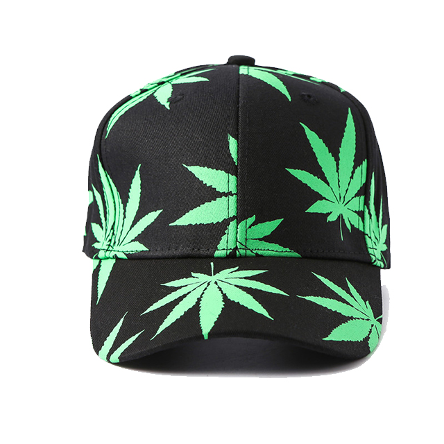 2019 Green Leaf Mens Baseball Hats , Wild Sunshade Printing Casual Baseball Caps