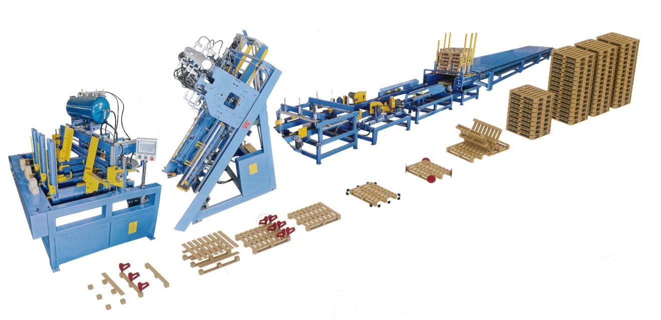 European Type Pneumatic Nail Gun Wood Pallet Making Machine For Nailing Pallets