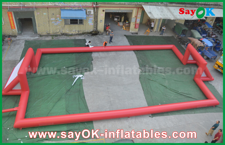 Inflatable Football Game Giant 0.5mm PVC Tarpaulin Inflatable Football Field , Portable Inflatable Soccer Field
