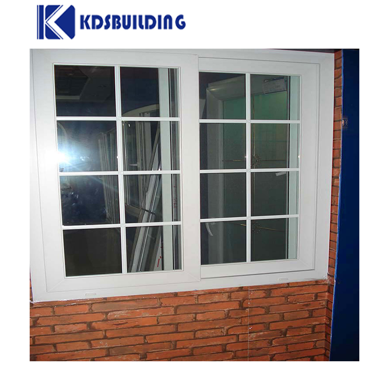KDSBuilding Plastic Windows Pvc Sample Design Double Glaze Upvc Slide Window With Security grill