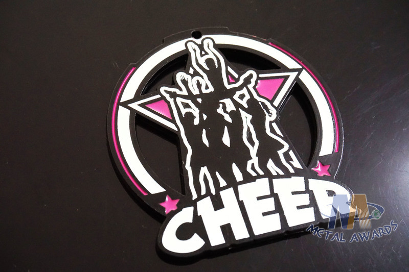 Glow In The Dark Custom Softball Cheer Dance Medals , Softball Award Medals With Loop