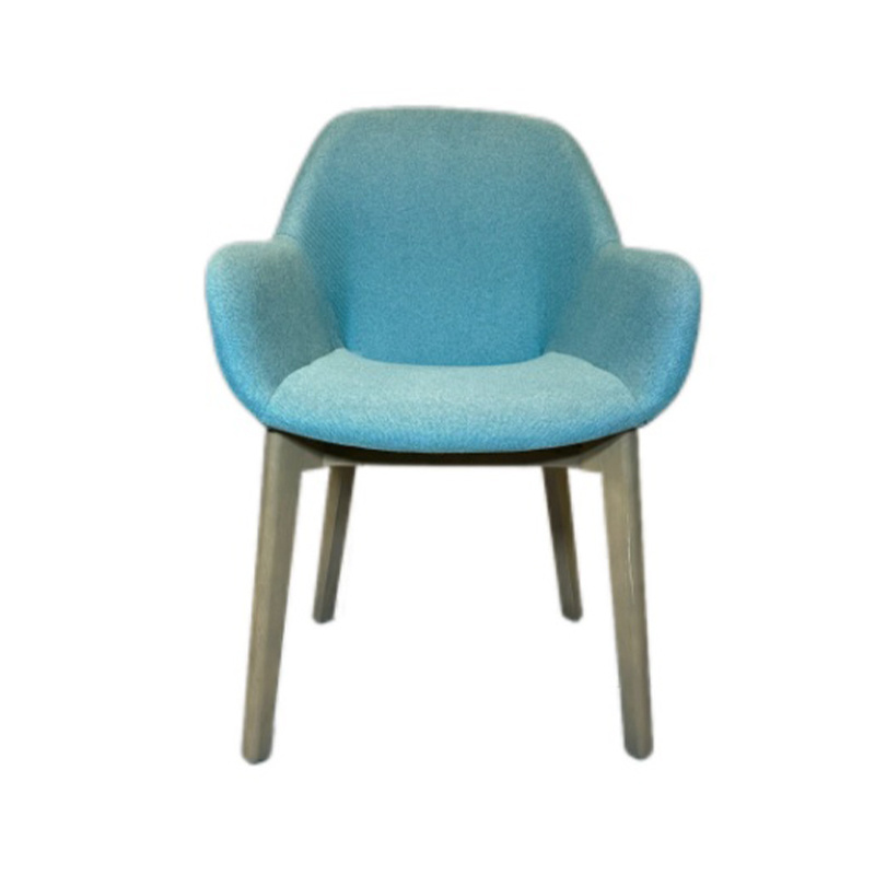 Hotel Furniture Wholesale Northern Europe Fabric Solid Wood Chair for Dining Room