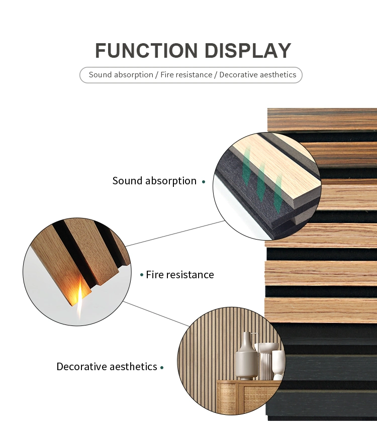 Fire-Resistant Home Theater Acoustic Foam Wood Wall Board with Glue Installation