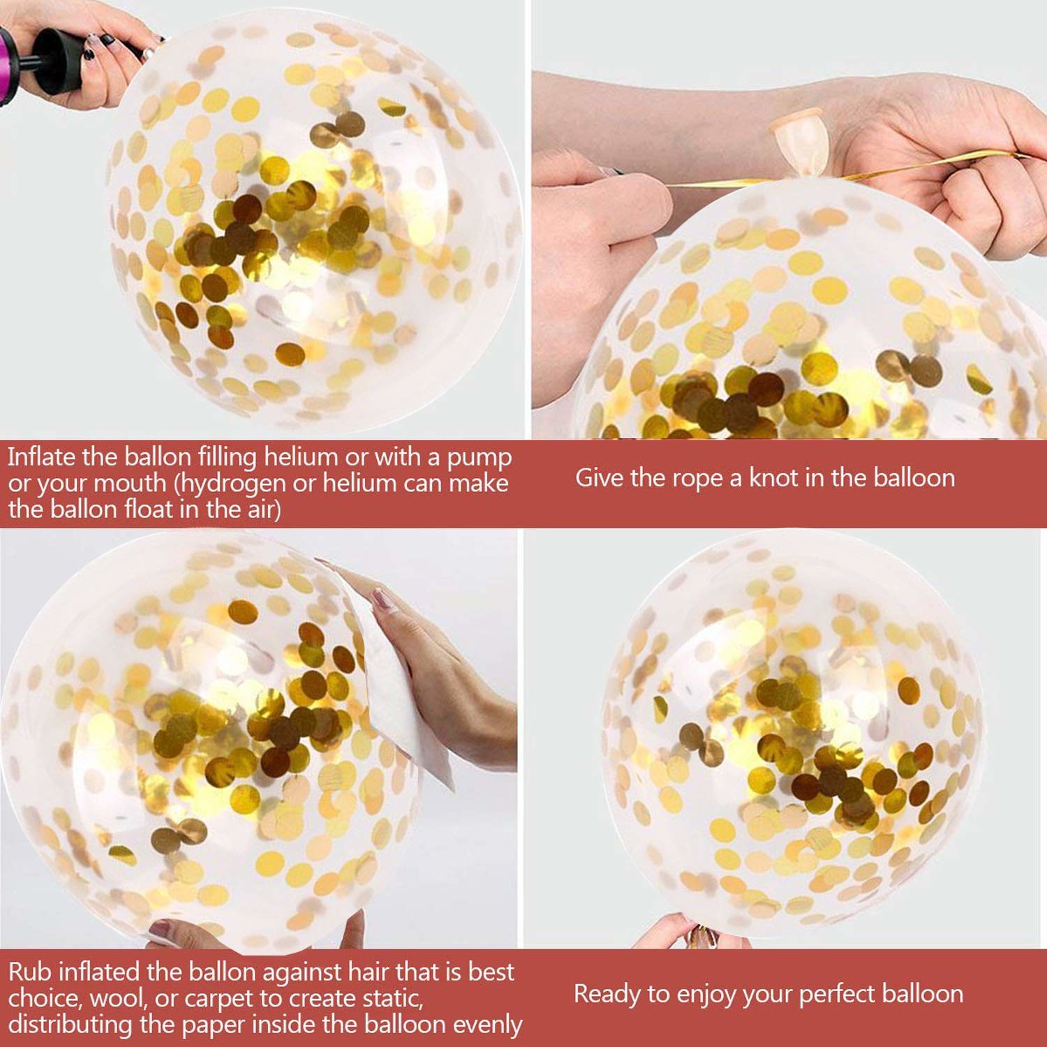50 Pcs Gold Confetti Balloons , 12 Inch Latex Party Balloons With Confetti Dots