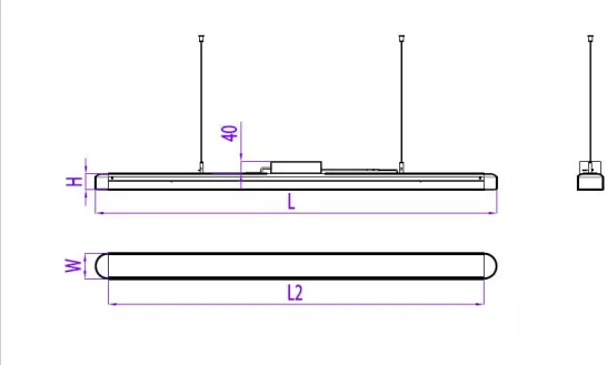 Suspended 3000k Led Linear Strip Light For Office