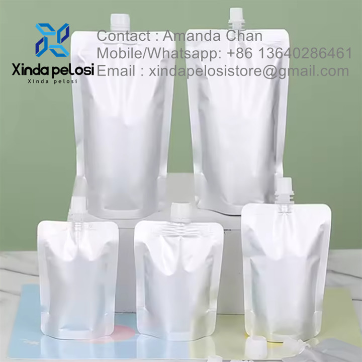 Reusable High Quality Food Handle Pouch Retort Bag Aluminum Foil Juice Liquid Stand Up Pouch