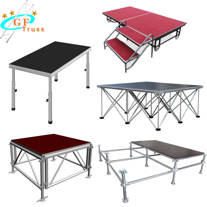 School Dance Concert Stage Platform Acrylic Material Red Black Color