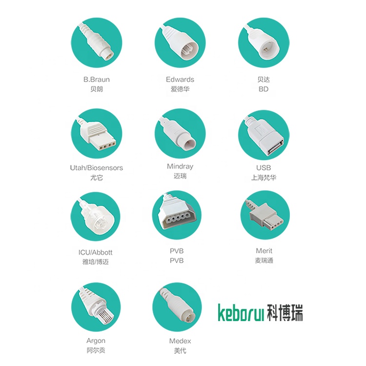 TPU 350mm IBP Transducer Cable ISO13485 Agron Disposable Pressure Cable