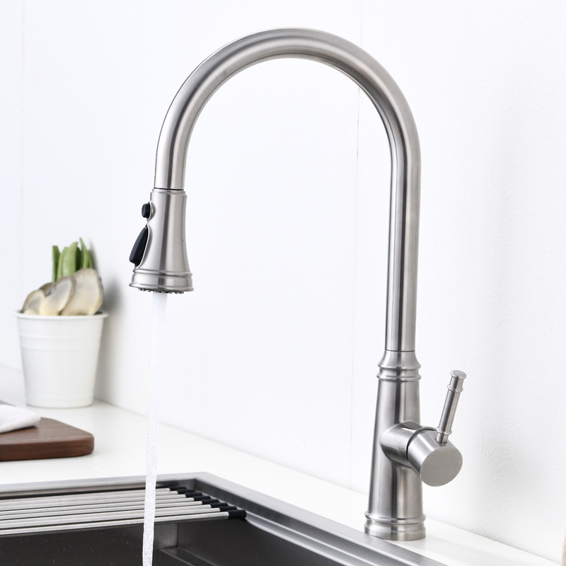 Wave Sensor Kitchen Water Faucets Water Saving Taps Precision Casting Stainless Handle 2081-SS