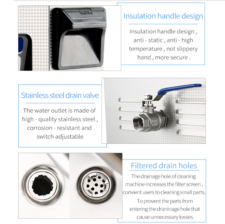 10L ultrasonic vibration cleaner for small parts with heater and timer