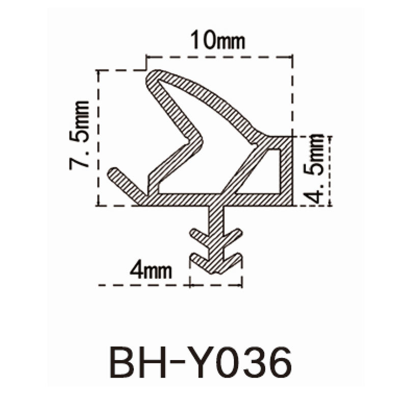 TPE Rubber Wooden Door Seal Strip Double Hole Irregular Shape With Folding Side
