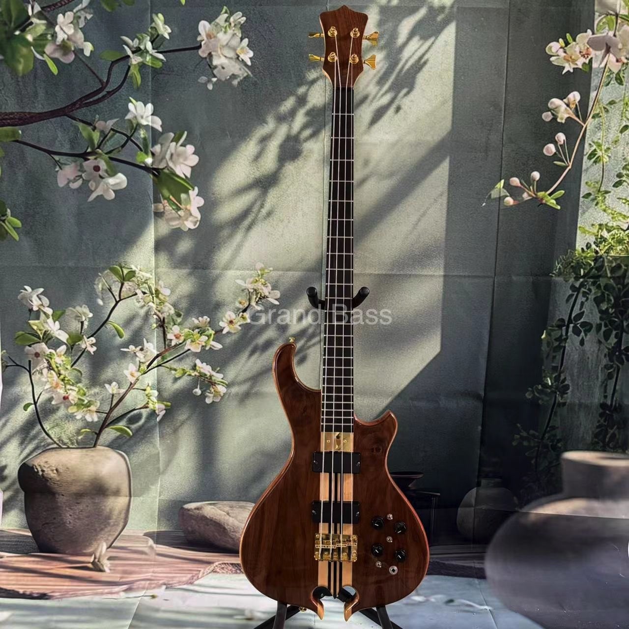 Custom Grand Mark King Deluxe Style Burst Neck Through Body 4 Strings Electric Bass ALEMBIC TYPE