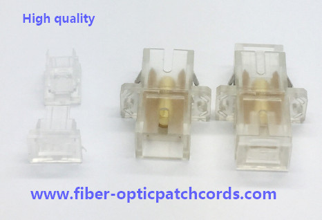 Clear Housing Color Fiber Optic SC Adpter Simplex Model Plastic Material