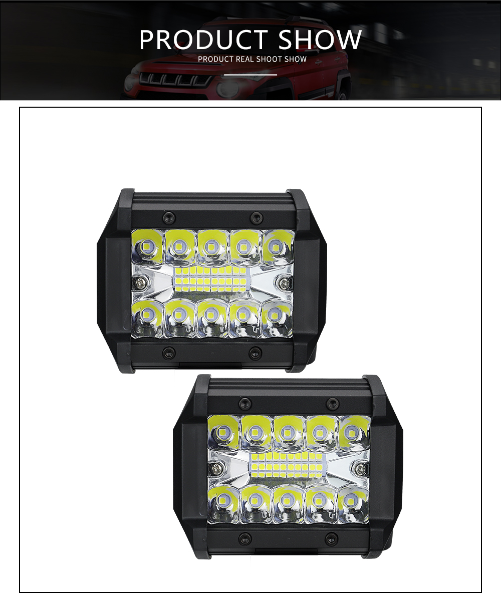 60W 20LED Truck LED Work Light 6000K LED Light Bar 4 Inch DC 12V-24V