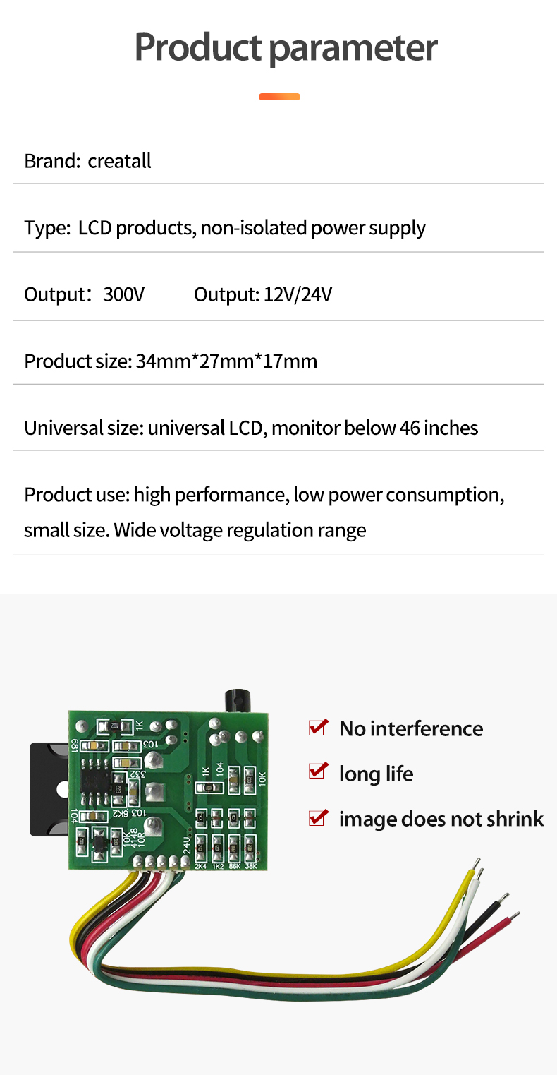 CA-901 LCD TV DC Sampling Switching Power Supply Module SSH7N90 TV ICs Description