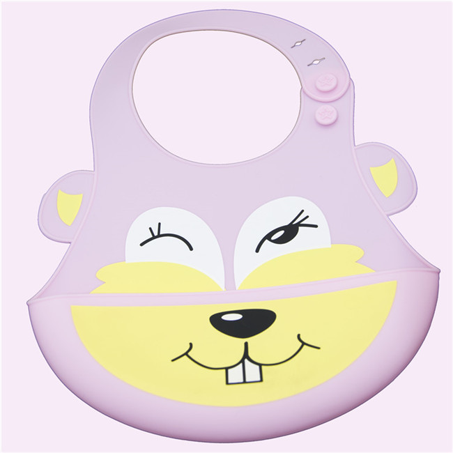 Marine Animal Baby Eating Bib , BPA Free Cute Baby Girl Bibs 2mm Thickness