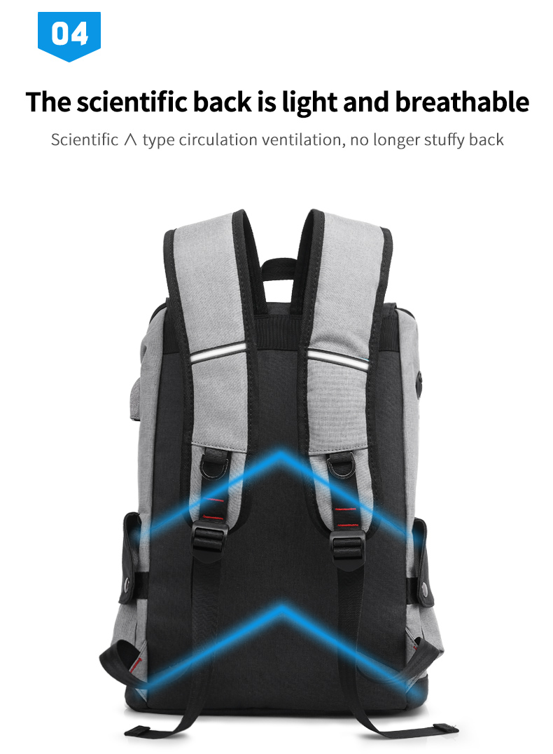 High quality fashion waterproof USB trend men's school bags Laptop Backpack