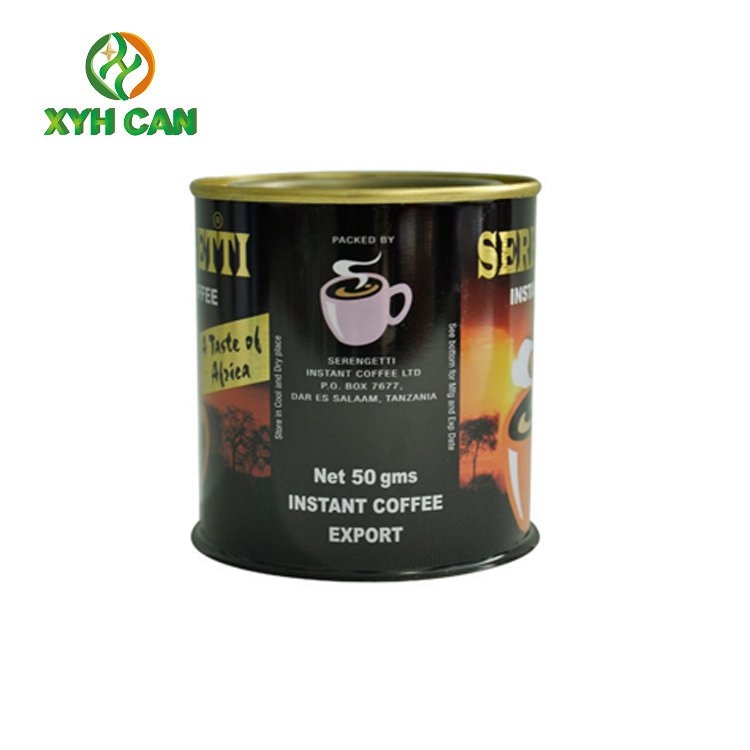 Coffee Tin Can Round for Instant Coffee Powder Packaging Customized Size