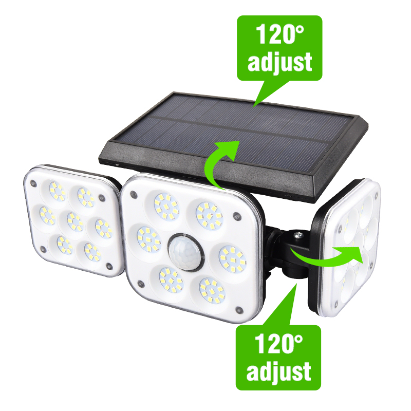 Warm White 3500K 138COB Solar Motion Sensor Wall Light For Street