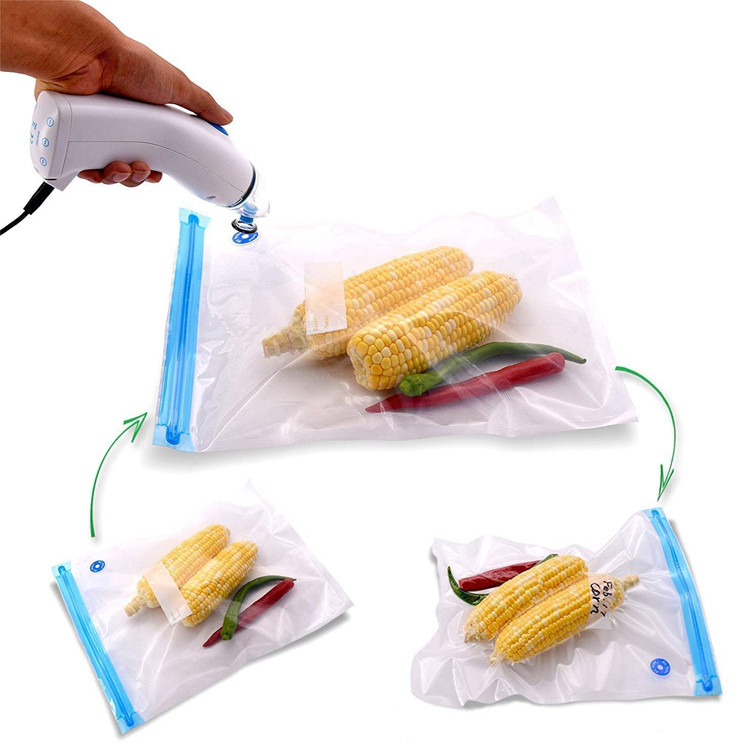 50-200microns Food Vacuum Sealer Bags , Clean 9 X 12 Resealable Plastic Bags