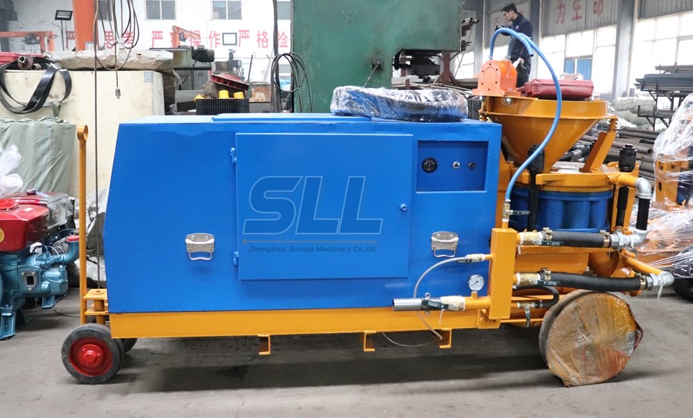 Diesel Engine Wet Shotcrete Machine 10m3/min With Air Compressor Working