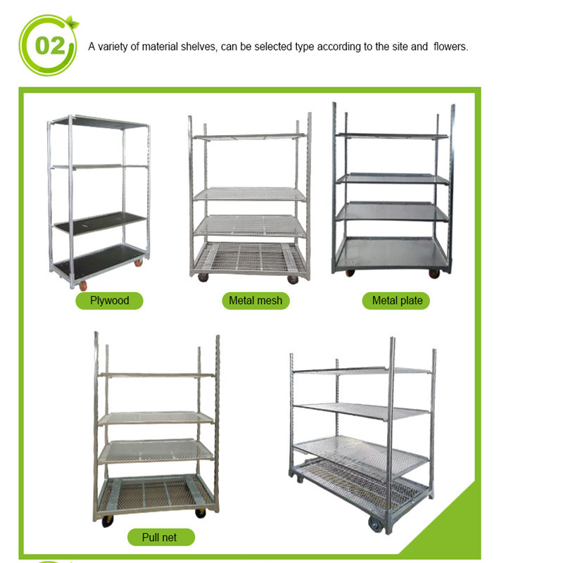Danish Container 1350mm Standard Flower Trolley Folded And Installed For Quick Turnover