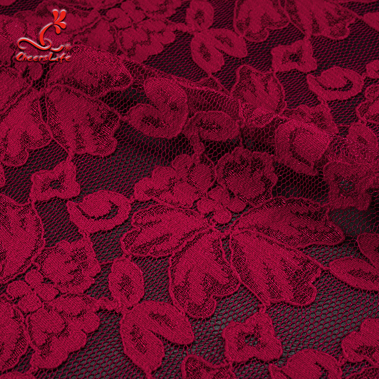 Wholesale African French Lace Fabrics Red Lace Fabric In Stock For Garment
