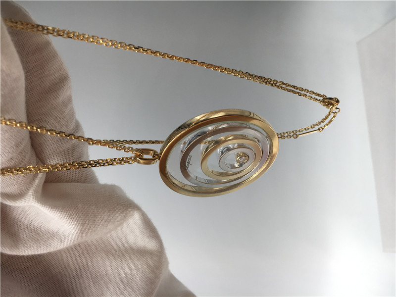 Round Shape 18k Rose Gold Pendant , SI H Quality Chopard Happy Spirit Pendant