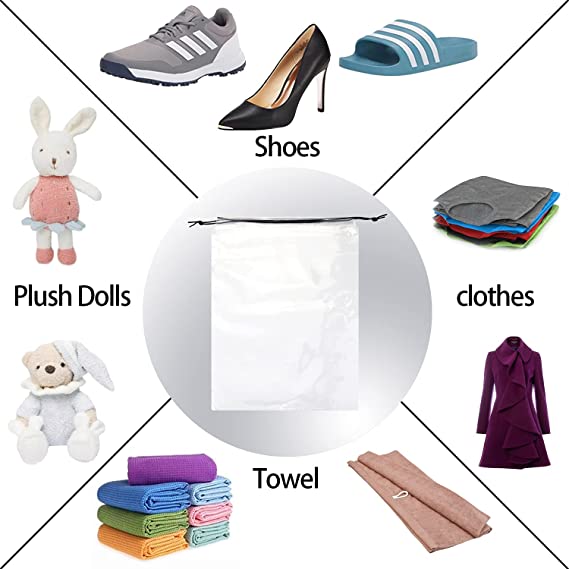 Poly Drawstring Bag EVA Frosted Plastic Drawstring Storage Bag for Clothing Custom Logo
