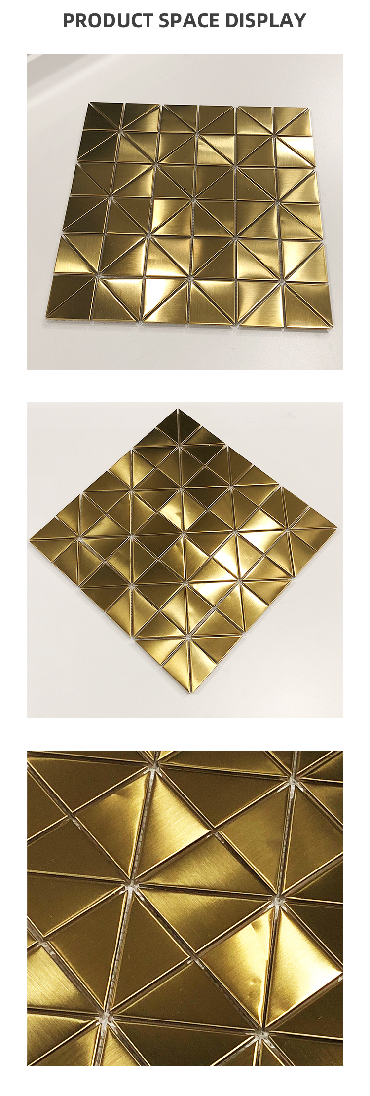 Custom 1.0mm Thickness Stainless Steel Mosaic Tile Sheets For Kitchen Bathroom