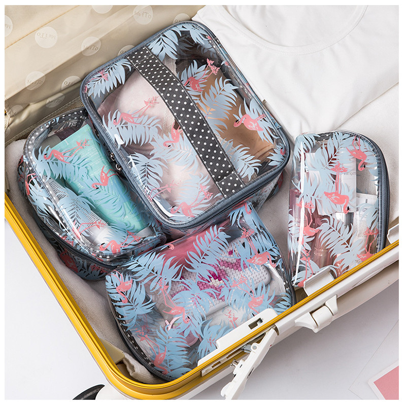 Custom Logo Clear Travel Portable Make Up PVC Cosmetic Bag